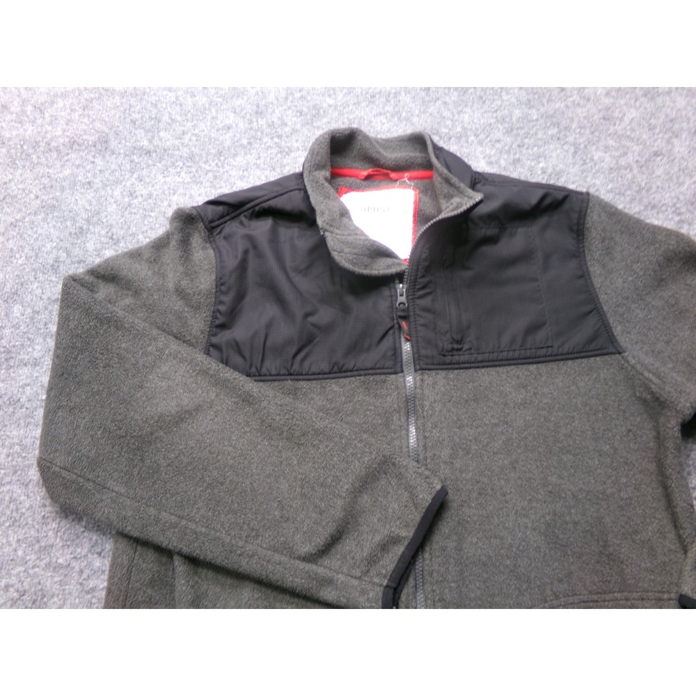 Aeropostale Mens Fleece Jacket Large Gray Full Zip Mock Neck A87 Outdoor Layer